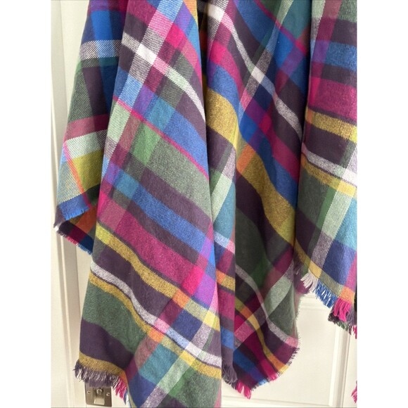 Soft Surrounings Kimono Style Shawl NWT Oodles Plaid Topper Izmir Purple - Picture 6 of 6